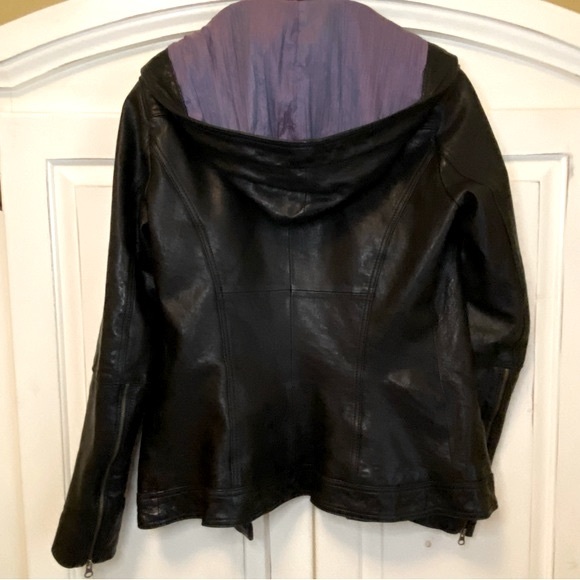 Danier Black Leather Jacket with Hood - Picture 8 of 10